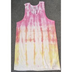 Fashion‎ Angels Tie Dye Tank Top Pink Yellow White Sleeveless Summer Beach